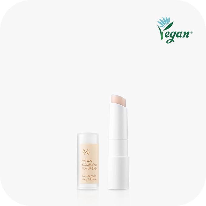 Dr.Ceuracle Vegan Kombucha Tea Lip Balm - Soft, Natural, Lightweight, Hydrating Lip Moisturizer for Dry Cracked Lips, Korean Skincare for Stocking Stuffers (3.7 g / 0.13 oz.)