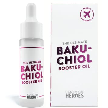 Handmade Heroes 2% Bakuchiol Oil with Sugarcane Squalane, All Natural Retinol Alternative Facial Oil For Radiant and Line Smoothing, Travel size skincare 0.3 fl oz