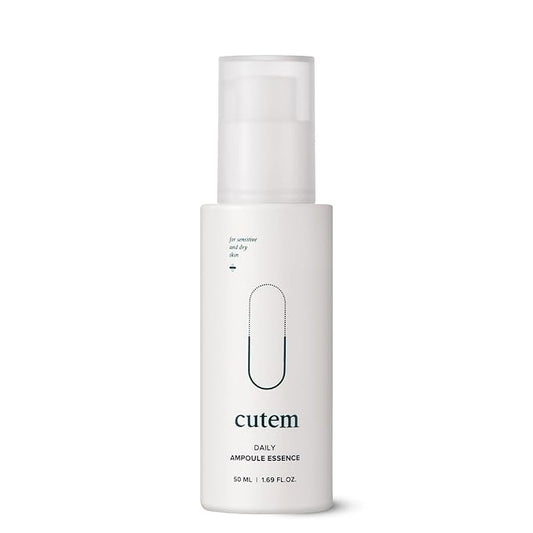 Cutem Daily Ampoule Essence (1.69fl oz) - Immediate Calming, Hydrating Serum. Sensitive Korean Skin Care. Peptides, Ceramide, Hyaluronic Acid.