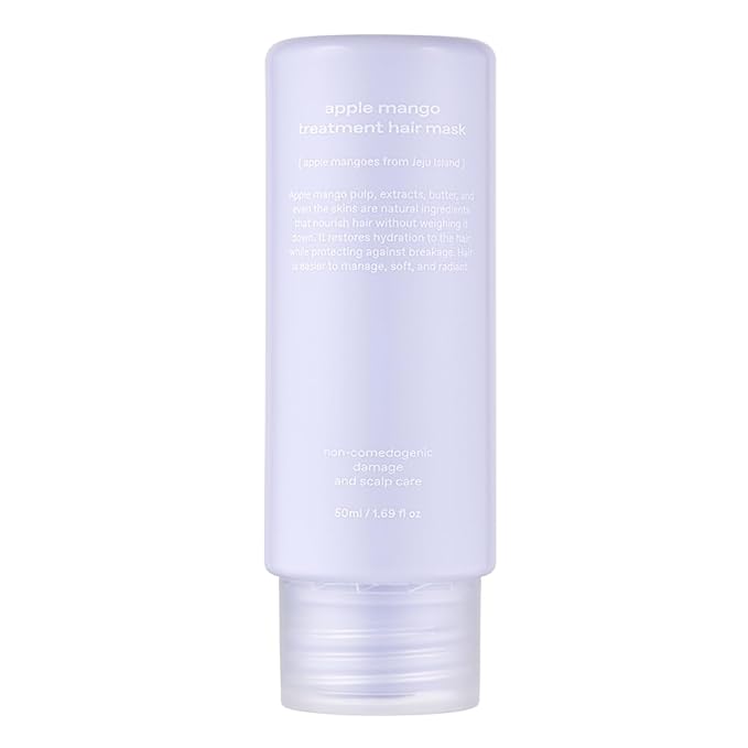glow mini apple mango treatment hair mask | silicone‑free, non‑comedogenic formulation for scalp & hair | intensive moisture & smoothing for brittle | rich tropical apple‑mango scent | 1.7 fl oz