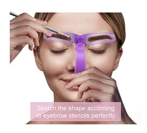 8-Piece Brow Pencil Set with a non-slip handle and strap, reusable and washable brow stencils for precise brow shaping, washable brow pencil set, a DIY at-home makeup kit for beginners