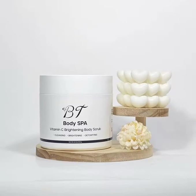 BT Body Spa Exfoliating Body Care Set – Vitamin C Body Scrub, Peach Gel Body Wash & Turmeric Body Wash for Smooth, Glowing Skin.