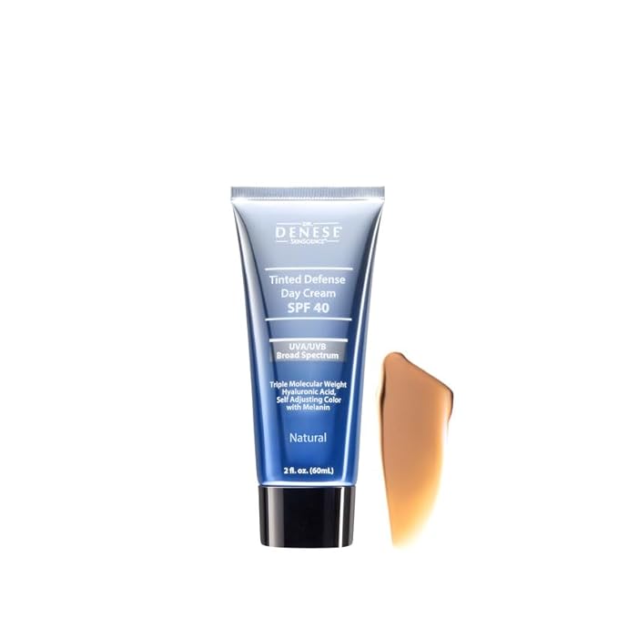 Dr. Denese Broad Spectrum SPF 40 Defense Day Cream (Rich) 2 oz – Tinted Moisturizer & Daily Sunscreen – Hydrating BB Cream with Antioxidants for Smooth Radiant Skin – Protection for All Skin Types
