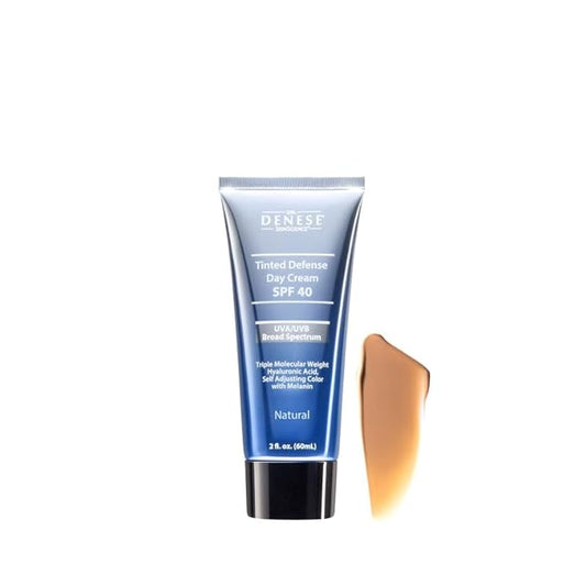 Dr. Denese Broad Spectrum SPF 40 Defense Day Cream (Rich) 2 oz – Tinted Moisturizer & Daily Sunscreen – Hydrating BB Cream with Antioxidants for Smooth Radiant Skin – Protection for All Skin Types