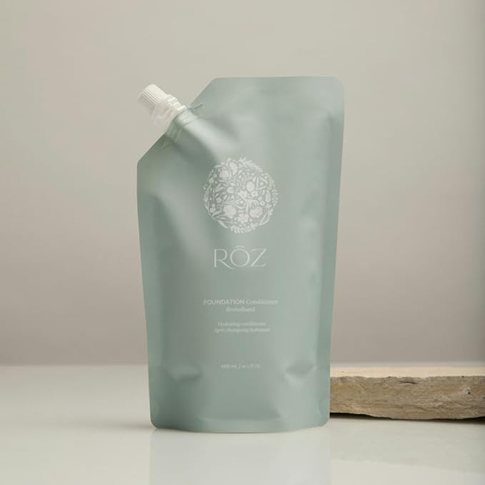 RŌZ Foundation Conditioner Refill | BPA-Free Pouch | Hydrating and Repairing with Ceramides and Peptides | Vegan, Silicone, Paraben, SLS-Free | Strengthens and Nourishes | Sustainable Hair Care
