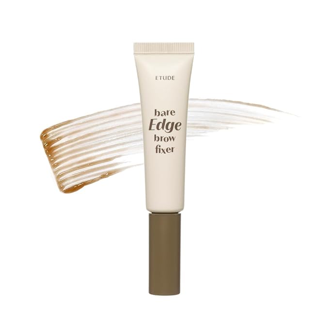 ETUDE Bare Edge Brow Fixer, Strong Brow Fixer, Natural Eyebrow Shaping, Slim Triangular Brush, Gel Type, Sheer Brown Color, Non-permanent, Washable, Daily Makeup, Korean Makeup, Beauty (0.247 Ounce)