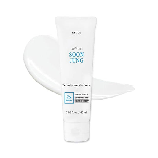 ETUDE SoonJung 2x Intensive Cream for Barrier Repair, Rich Moist, Madecassoside & Panthenol for Soothing, Face Moisturizer for Sensitive Skin, pH Balanced, Hypoallergenic, Korean Skin Care,2.02 Fl Oz