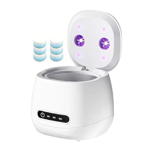 Rechargeable Nail Tool Cleaning and Sterilizer Machine, Nail Tool with High-Frequency Vibration and Blue Light 3 Timers Mode for Nail Drill Bits with Cleaning Tablets, Nail Art Brush, Nail Clipper