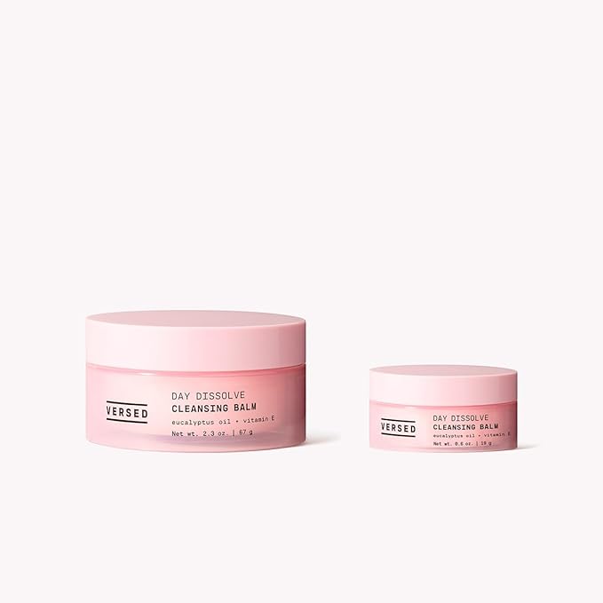 Versed Day Dissolve Cleansing Balm - Makeup Melting Balm Infused with Vitamin E + Eucalyptus Oil to Calm Skin - Oil Based Double Cleanser (0.6 Fl Oz (Pack of 1), V1 Day Dissolve)