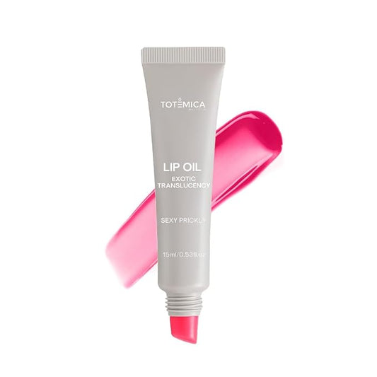 TOTEMICA Lip Oil for women by Ana Patricia, Hydrating Exotic Translucency, Glossy Lip Balm Shine with Shea Butter & Jojoba Oil, Non-Sticky Lip Gloss Nourishing Finish | 0.53 oz - Sexy Prickly