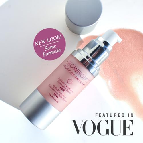 Glowbiotics Probiotic HydraGlow Illuminating Serum Pink: Hydrating Dew Drops for Radiant Skin, Illuminating Glow Enhancer with Hyaluronic Acid and Probiotics, 1 Fl Oz