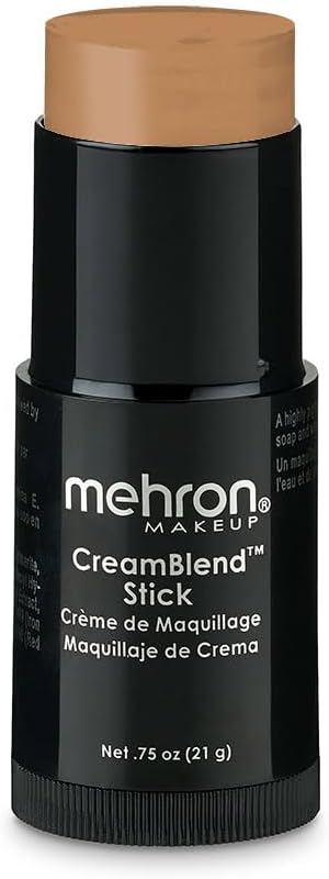 Mehron Makeup CreamBlend Stick | Face Paint, Body Paint, & Foundation Cream Makeup | Body Paint Stick Perfect for Halloween .75 oz (21 g) (Light Tan)