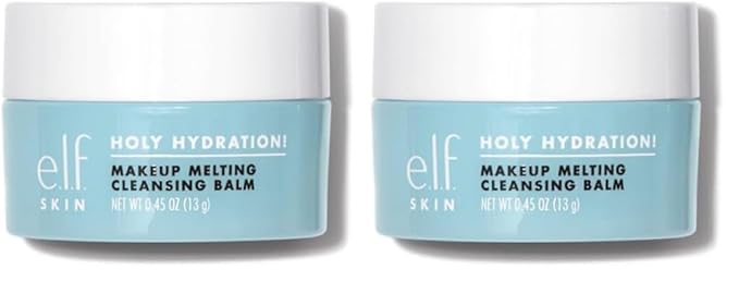 e.l.f. SKIN Mini Holy Hydration! Makeup Melting Cleansing Balm, Face Cleanser & Makeup Remover, Infused with Hyaluronic Acid to Hydrate Skin, 0.45 Oz (Pack of 2)