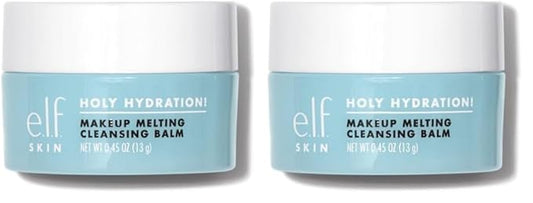 e.l.f. SKIN Mini Holy Hydration! Makeup Melting Cleansing Balm, Face Cleanser & Makeup Remover, Infused with Hyaluronic Acid to Hydrate Skin, 0.45 Oz (Pack of 2)