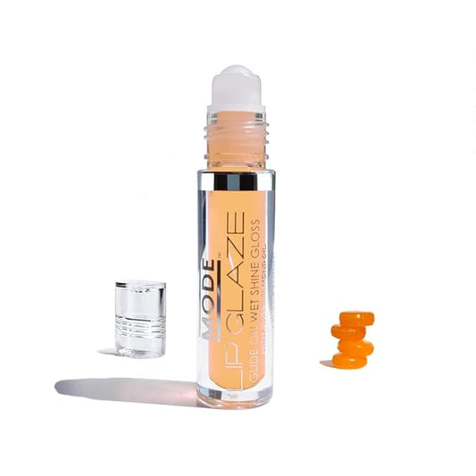 MODE Lip Glaze Butterscotch Flavored Lip Gloss, Delicious Yummy Flavor, Roll On Sweet Wet Nourishing Shine, Hydrating Moisturizing Natural Skincare Fruit Oils, Made in NY USA, Vegan