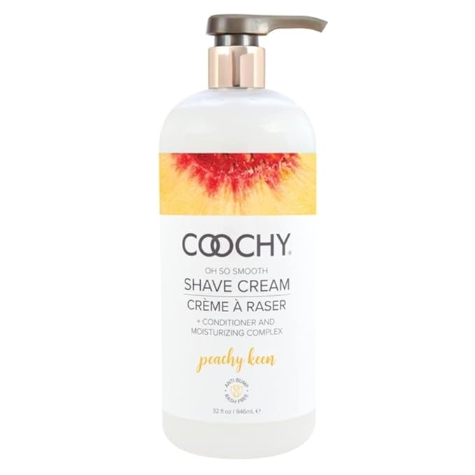 Coochy Shave Cream - Moisturizing Shave Lotion - Gentle Intimate Shaving Cream - For Bikini Area, Underarms, Legs & More - Rash-Free, Hydrating Formula - Peachy Keen, 32 oz