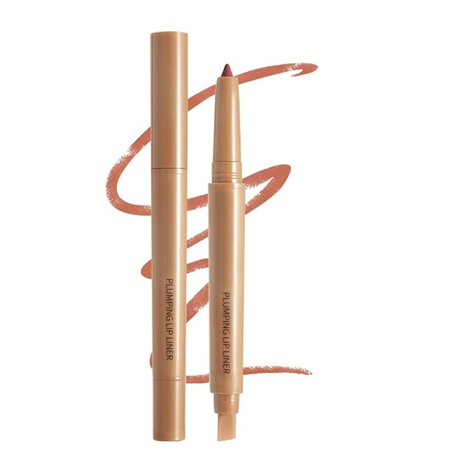 Matte Lip Liner Pencil, Long-Lasting Creamy Formula with Silicone Smudger, Waterproof Non-Staining Crayon for Lip Contouring, Plump Define Sculpting 05#
