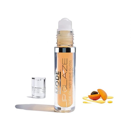 MODE Lip Glaze Flavored Lip Gloss Yummy HONEY APRICOT Flavor Roll On Sweet Wet Nourising Shine, Roller Glossy Hydrating Natural Skincare Fruit Oils