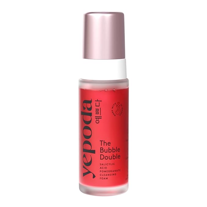 Yepoda The Bubble Double, Gently Exfoliating Cleansing Foam, Deeply Cleanses Pores & Prevents Impurities, Vegan Korean Face Cleanser for All Skin Types, 4.22 FL. OZ. (120 ml)