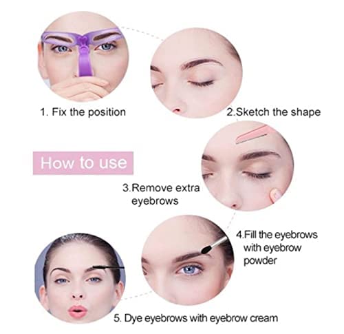 8-Piece Brow Pencil Set with a non-slip handle and strap, reusable and washable brow stencils for precise brow shaping, washable brow pencil set, a DIY at-home makeup kit for beginners