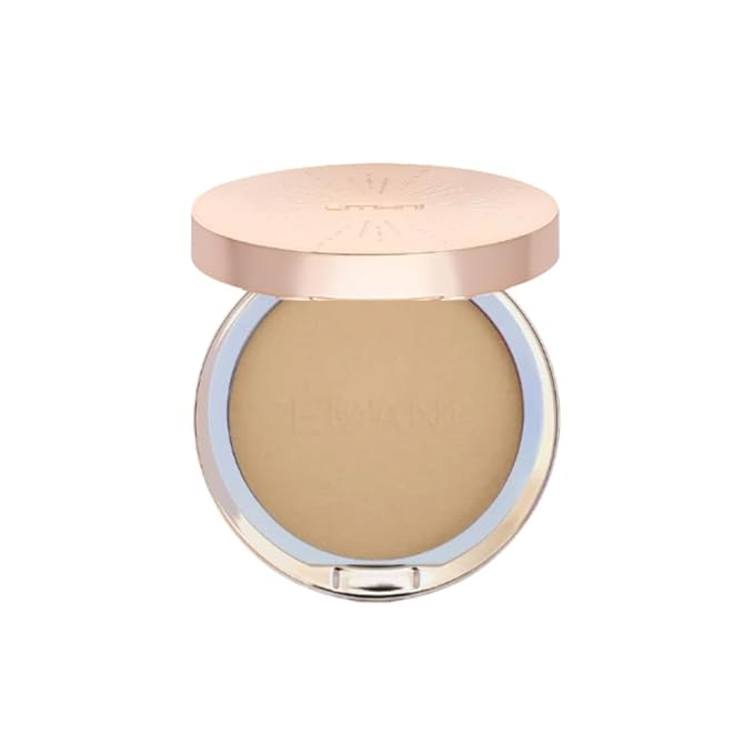 Emani Flawless Matte Powder Foundation – Mineral Compact Makeup for Sensitive Skin, Buildable Coverage, Shine Control, Long-Lasting Finish Up for Sensitive Skin and Oil Control, Deep Golden
