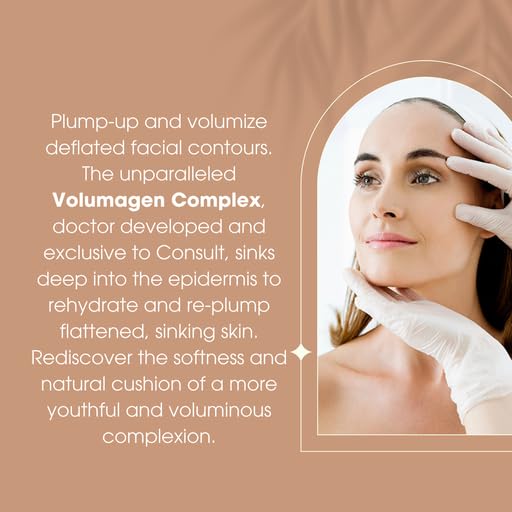 Consult Beaute VOLUMAGEN COLLAGEN EYE CREAM with Hyaluronic Acid, Hydrating, Skin Plumping - Targets Deep Under Eye Hollows, Visibly Smoothen Lines & Wrinkles 0.5 oz