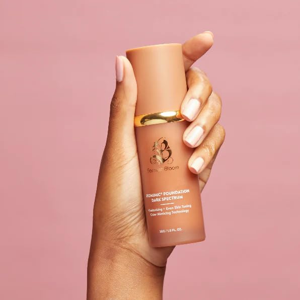 Forever Bloom Biomimic Dark Spectrum Foundation – Full Coverage, Long-Wear, Non-Comedogenic Makeup – No Oxidation or Caking – Lightweight, Flawless Finish for Deep Skin Tones