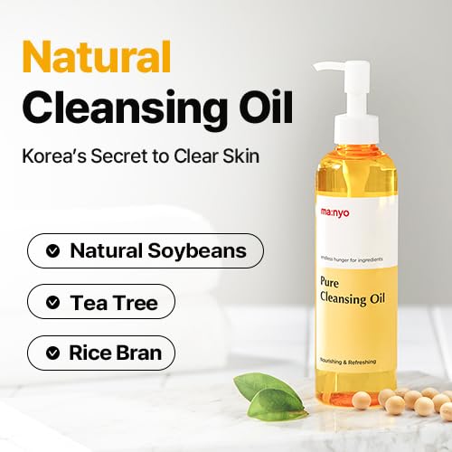 MANYO Herb Green Cleansing Oil, Gentle Makeup Remover with Natural Herbal Extracts, Artemisa, Tea Tree, Deep Cleansing & Hydrating, Suitable for All Skin Types, Korean Skincare 6.7 fl oz (200ml)