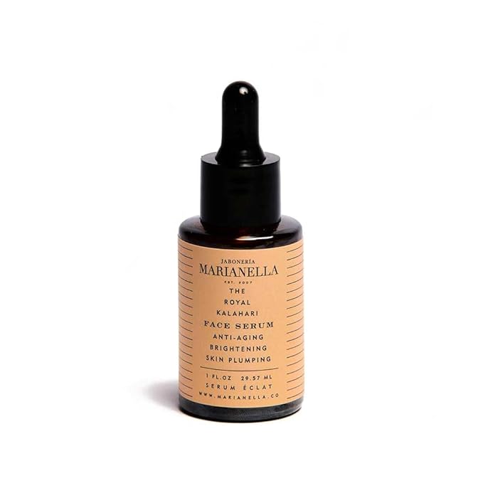 Marianella Anti-Aging Royal Kalahari Face & Eye Serum w/ Pure Hyaluronic Acid, Vitamin C, Vitamin E & Melon Oil, Hydrating & Brightening Facial Care Product for Radiant, Youthful Skin