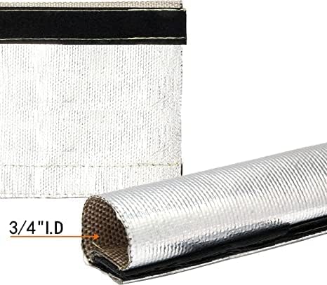 Aluminized Sleeving Heat Shield Fuel Line Wire Sleeve for Ultimate Heat Protection - 3/4" I.D. x 10FT with 10PCS Stainless Steel(304) Cable Ties - Silver