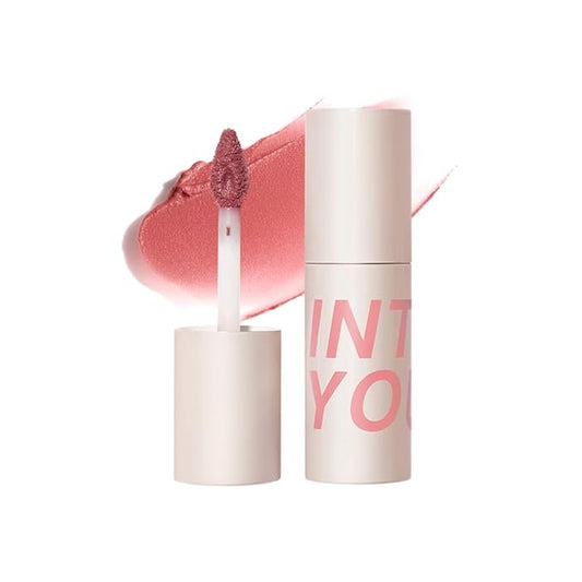 INTO YOU Velvet Matte Finish Lip Stain, Super Stay Lip Stain Long Lasting Waterproof, Lip Tint, Lip Mud Soft Lightweight, Smooth Lip Clay Mousse, Dual-Use For Lips And Cheek, Pink Lipstick, N4