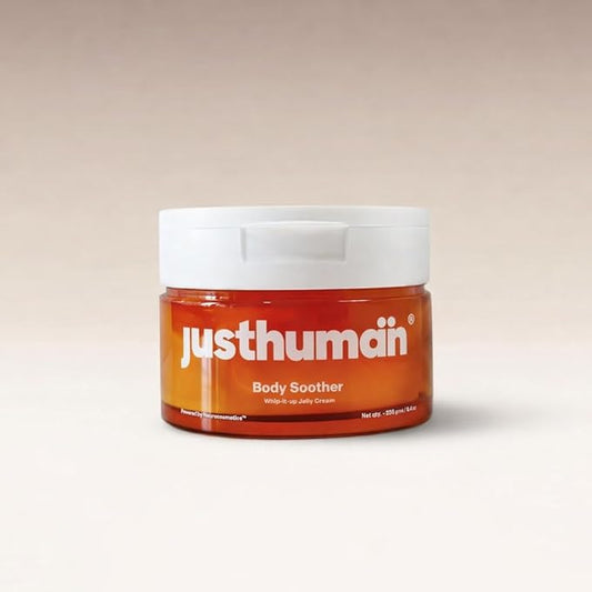 JustHuman Whip-it-up Jelly Cream - Deep Moisture Body Soother with Aloe Vera, Shea Butter, Centella Asiatica, Collagen & Vitamin E for Hydrated, Soft & Radiant Skin - 8.4 oz