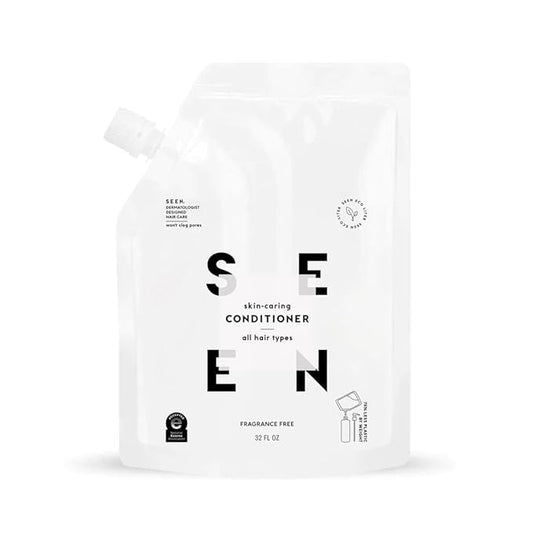 SEEN Conditioner Eco-Refill, Fragrance Free - Non-Comedogenic & Hair Conditioner- Dermatologist-Developed - Safe for Sensitive & Acne Prone Skin