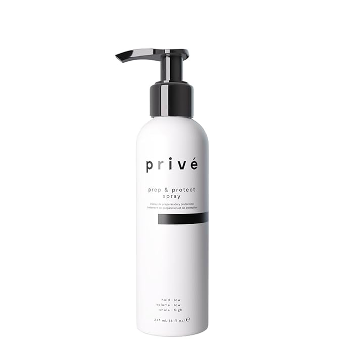 Privé Prep & Protect Blow Dry Hair Cream - Lightweight Hair Styling Cream with Heat Protection - Jojoba, Green Tea & Kukui Oil Help Strengthen, Hydrate & Add Shine - Detangles & Smooths Frizz (8 oz)