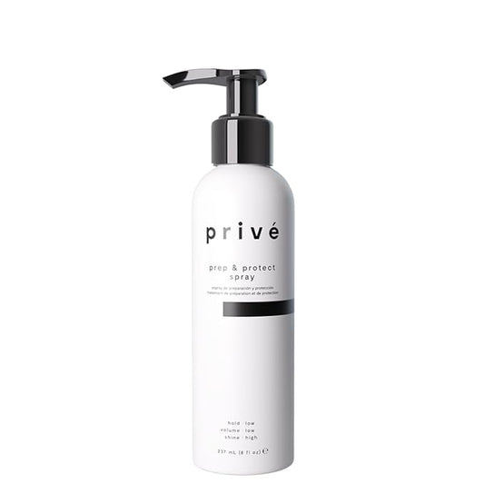 Privé Prep & Protect Blow Dry Hair Cream - Lightweight Hair Styling Cream with Heat Protection - Jojoba, Green Tea & Kukui Oil Help Strengthen, Hydrate & Add Shine - Detangles & Smooths Frizz (8 oz)