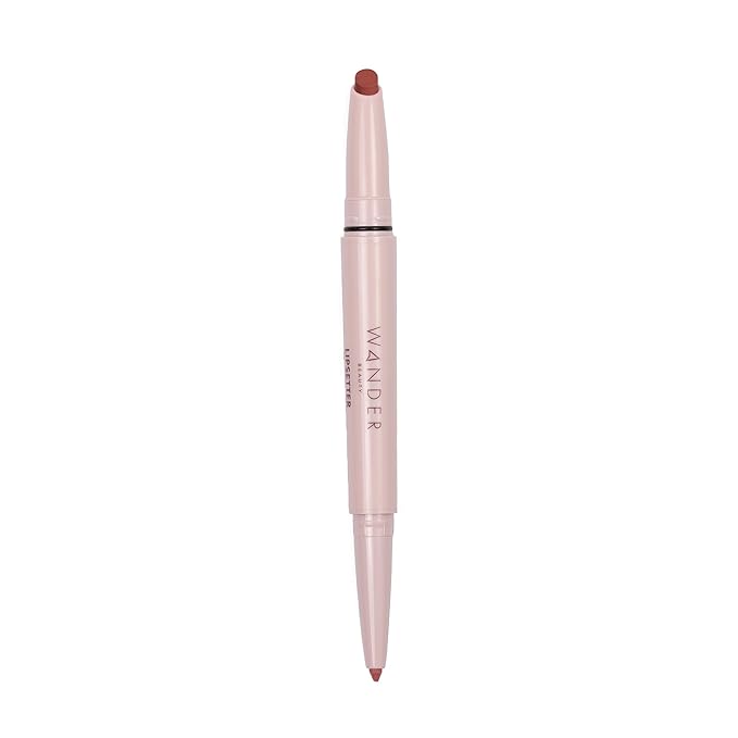 Wander Beauty Lipsetter Dual Cream Lipstick + Lip Liner - Barcelona Blush - Ultra-Smooth, Hydrating Lipstick and Lip Liner with a Soft Matte Finish - Made with Squalane & Peptides (1 Count)