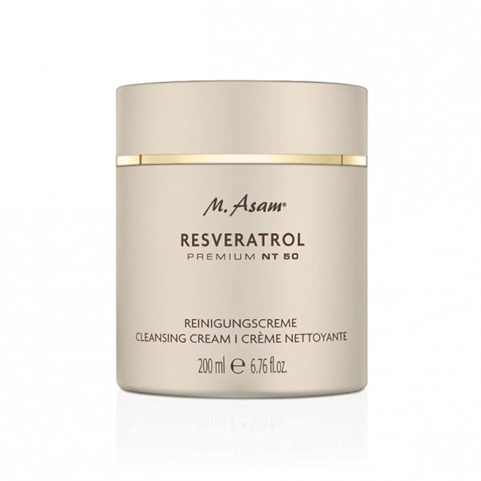 M. Asam Resveratrol Premium NT50 Cleansing Cream – Anti-Aging Facial Cleanser frees the skin from impurities & refreshes stressed, face wash for tired skin for a youthful glow, facial care, 6.76 Fl Oz