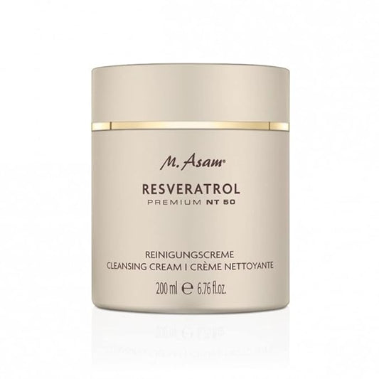 M. Asam Resveratrol Premium NT50 Cleansing Cream – Anti-Aging Facial Cleanser frees the skin from impurities & refreshes stressed, face wash for tired skin for a youthful glow, facial care, 6.76 Fl Oz