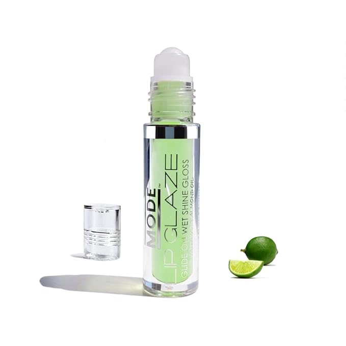 MODE Lip Glaze Flavored Lip Gloss KEY LIME Flavor Roll On Sweet Wet Delicious Nourishing Shine, Hydrating Natural Skincare Fruit Oils