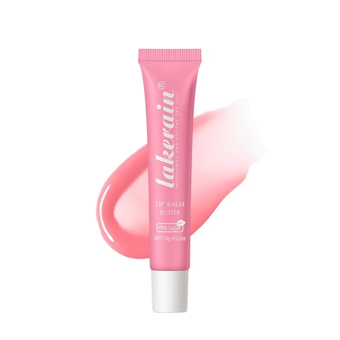 Lip Butter Balm - Ultra-Hydrating, Nourishing Lip Care with Natural Ingredients, Shea Butter & Olive Oil, Soothes & Softens Dry Lips (#6 Pink Sugar, 1)