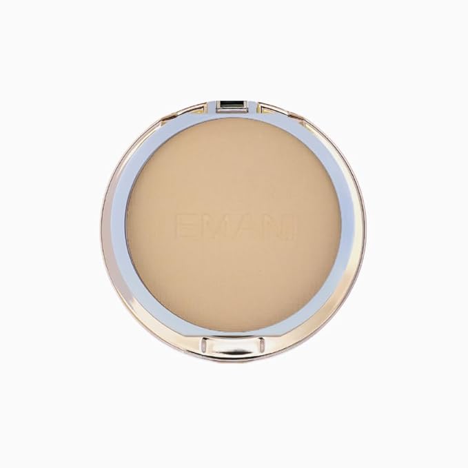 Emani Flawless Matte Powder Foundation – Mineral Compact Makeup for Sensitive Skin, Buildable Coverage, Shine Control, Long-Lasting Finish Up for Sensitive Skin and Oil Control, Linen