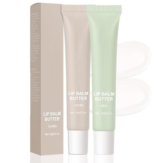 2Pcs Summer Special Lip Butter Lip Balm, Ultra-Hydrating Natural Vegan Lip Balm, Sheer-Tinted Shine & Hydration, Soothes & Softens Dry Lips Skincare, Bálsamo labial hidratante (#1+2#)