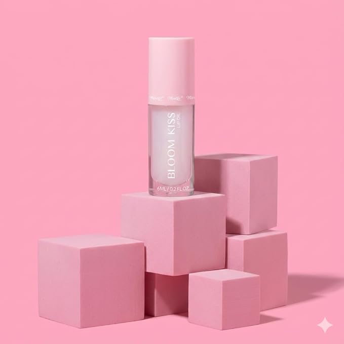 Miss Lil USA Bloom Kiss Lip Oil, Nourishing Hydrating High-Shine Lip Oil Gloss, Lightweight Non-Sticky Formula for Soft Glossy Lips, Vegan & Cruelty-Free (Lucy)