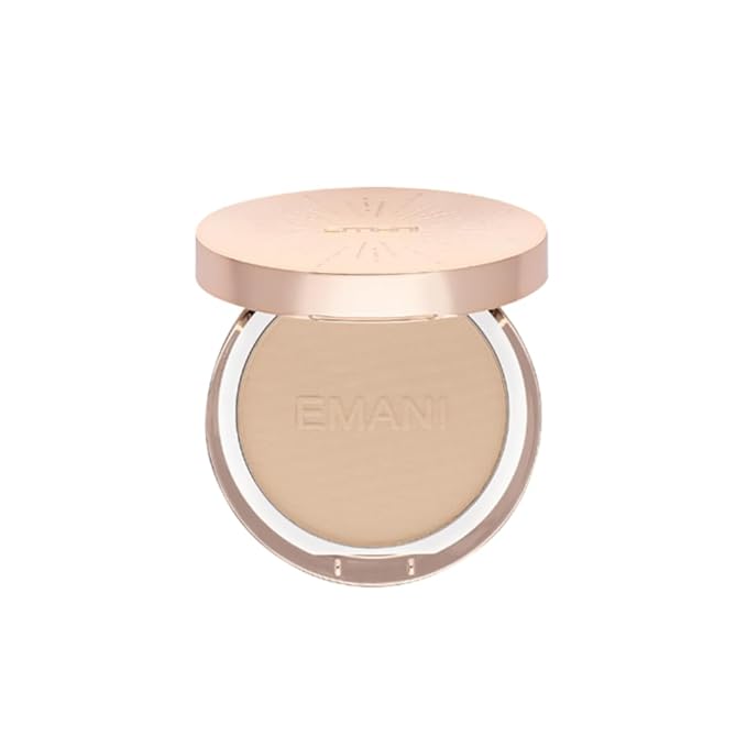 Emani Flawless Matte Powder Foundation – Mineral Compact Makeup for Sensitive Skin, Buildable Coverage, Shine Control, Long-Lasting Finish Up for Sensitive Skin and Oil Control, Linen