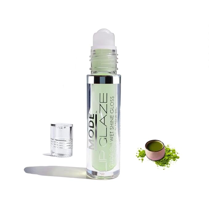 MODE Lip Glaze Flavored Lip Gloss TOKYO MATCHA Green Tea Flavor Roll On Sweet Wet Deliciously Nourishing Shine, Moisturizing Natural Skincare Fruit Oils