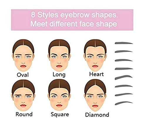 8-Piece Brow Pencil Set with a non-slip handle and strap, reusable and washable brow stencils for precise brow shaping, washable brow pencil set, a DIY at-home makeup kit for beginners