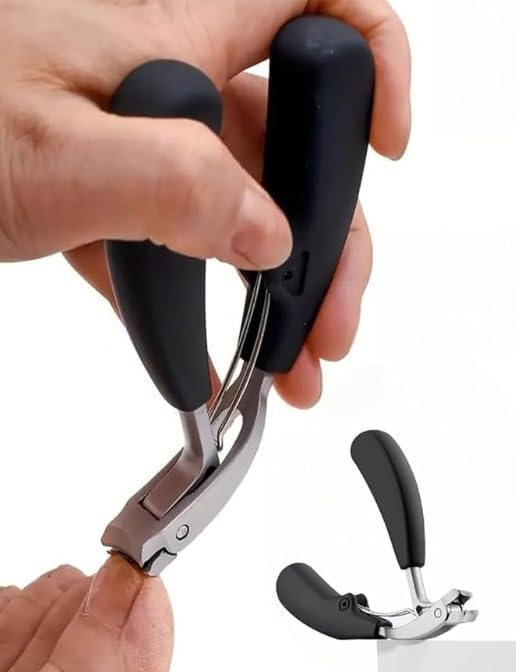 Heavy Duty Toe Nail Clippers for Men ，Ergonomic Non-Slip Long Handle Nail Clippers for Adults Seniors (Silver)
