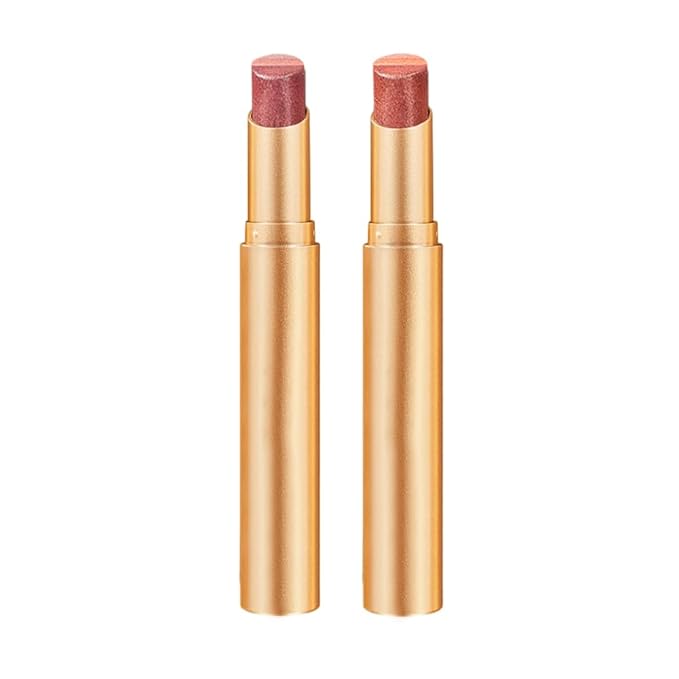 3 Color Eyeshadow Stick, Gradient Cream Eye Shadow Makeup, Waterproof Glitter Highlighter Stick, Portable Long Lasting Glitter Shadow for Women (Fine Shimmer Coffee Orange + Fine Shimmer Rose)