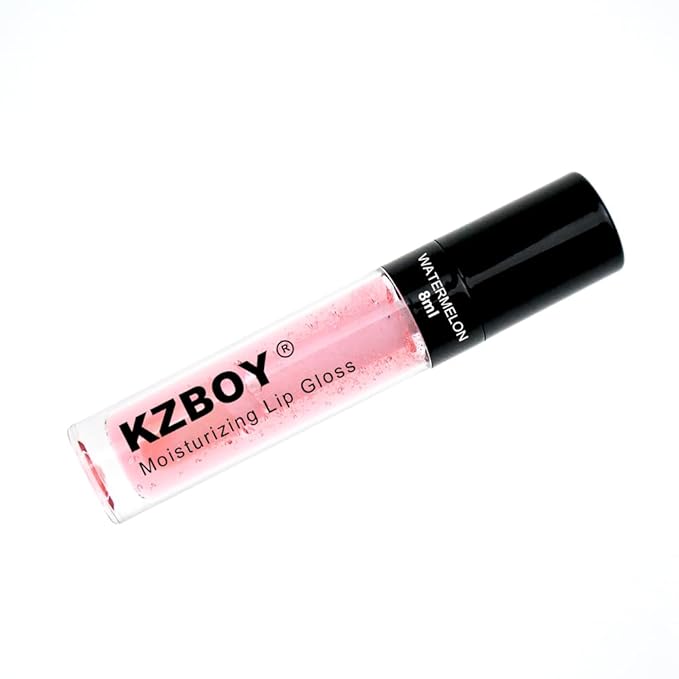 KZBOY Lip Gloss Lip Oil Watermelon Scented 8ml Moisturizing Lip Gloss for Dry Lips High Shine Smooth Finish Clear Pink Shade(Watermelon)