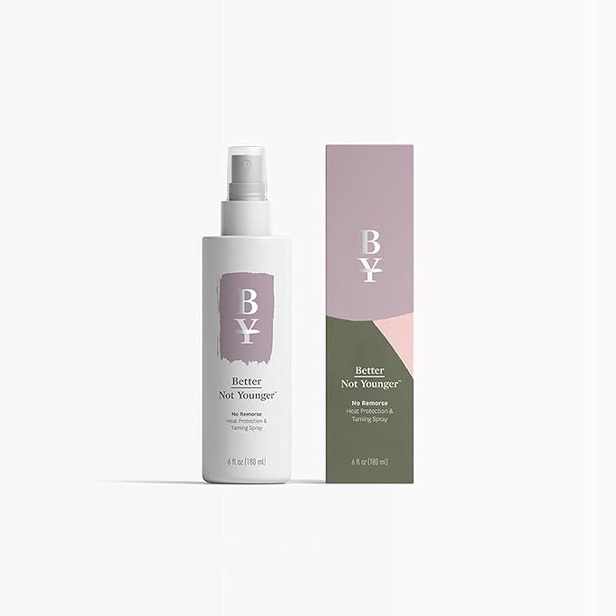 Better Not Younger Heat Protection & Taming Spray for Women Over 40-6oz – No Remorse Hair Mist with Vitamin E, Avocado & Argan Oils – Heat Protectant Spray that Protects, Smooths & Controls Frizz.